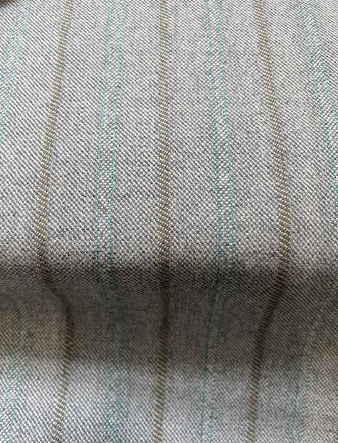 BELVEDERE 100% PRE-SHRUNK GREY WOOL WITH STRIPES