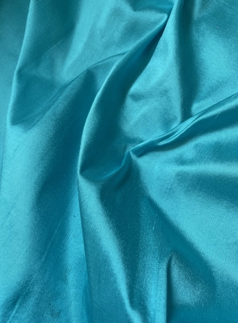 100% DUPION SILK - AQUA