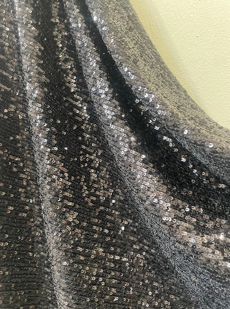 LIZA MINNELLI ALL OVER BLACK SEQUIN ON MESH BASE