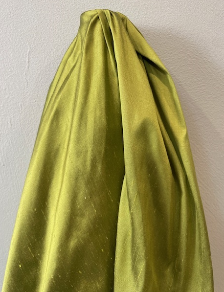 100% DUPION SILK - CHARTREUSE