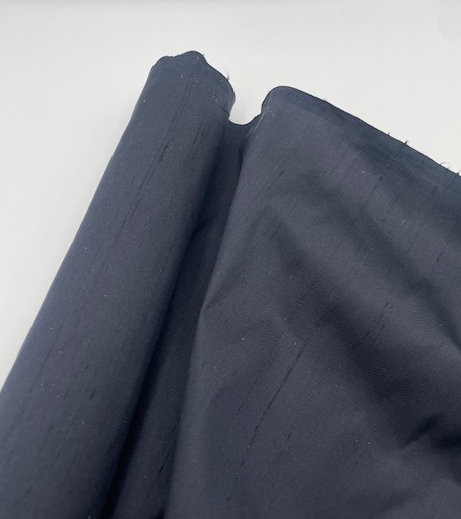 100% DUPION SILK - NAVY